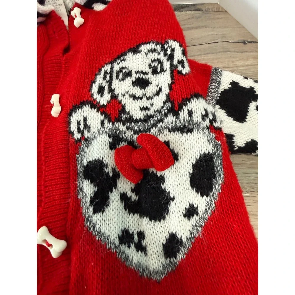 Vintage Disney 101 Dalmatians Cardigan Heart Bone Sweater & Pants Set Kids 3T